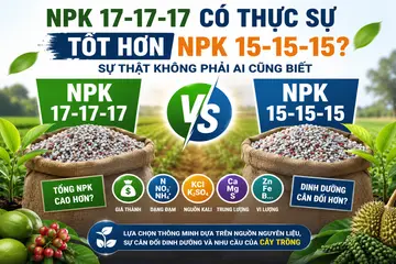 NPK 17-17-17 có tốt hơn NPK 15-15-15 không? Chuyên gia phân tích từ góc độ nguyên liệu sản xuất